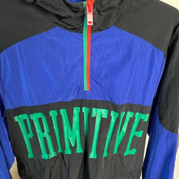 PRIMITIVE Men's CROYDON Skateboard Shell Jacket Blue/Black Small - Picture 3 of 8